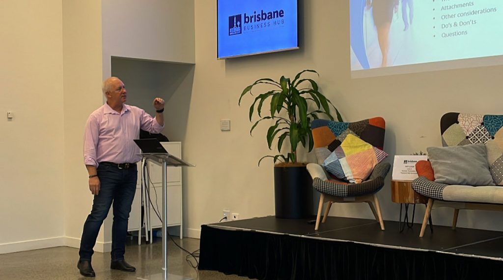 Marc Ahmelman presenting at Brisbane Business Hub
